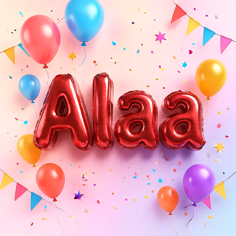 اجمل صور لاسم آلاء على شكل بالونات لعيد الميلاد | صورة احتفالية مميزة