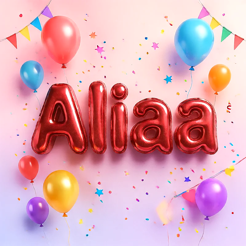 اجمل صور لاسم علياء على شكل بالونات لعيد الميلاد | صورة احتفالية مميزة