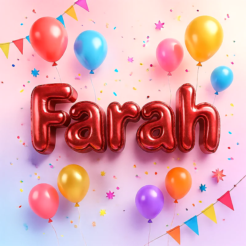 اجمل صور لاسم فرح على شكل بالونات لعيد الميلاد | صورة احتفالية مميزة