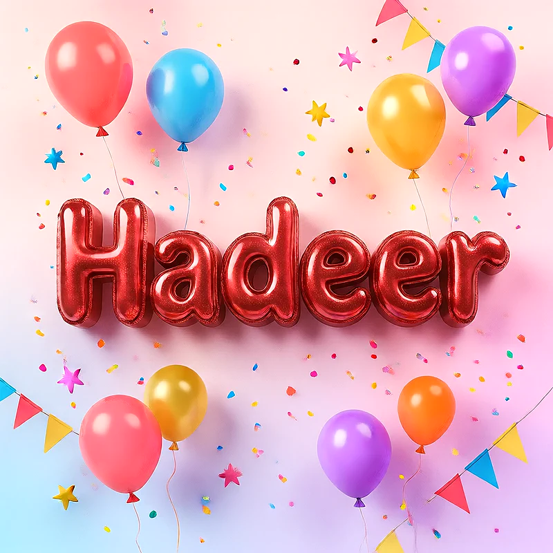 اجمل صور لاسم هدير على شكل بالونات لعيد الميلاد | صورة احتفالية مميزة