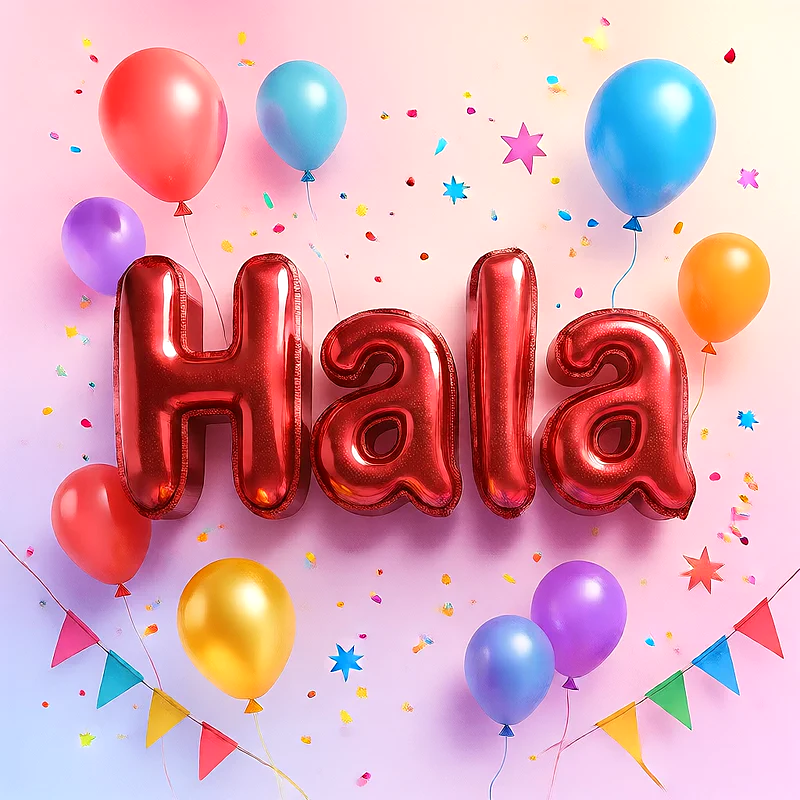 اجمل صور لاسم حلا على شكل بالونات لعيد الميلاد | صورة احتفالية مميزة