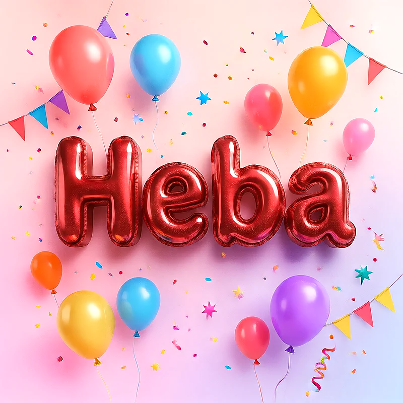 اجمل صور لاسم هبة على شكل بالونات لعيد الميلاد | صورة احتفالية مميزة