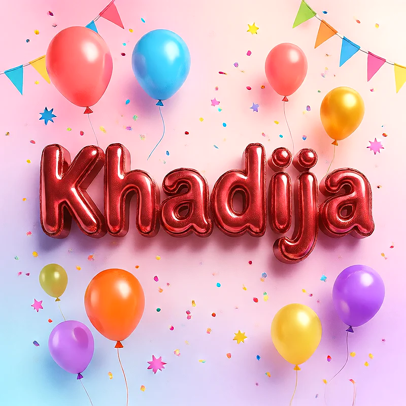 اجمل صور لاسم خديجة على شكل بالونات لعيد الميلاد | صورة احتفالية مميزة