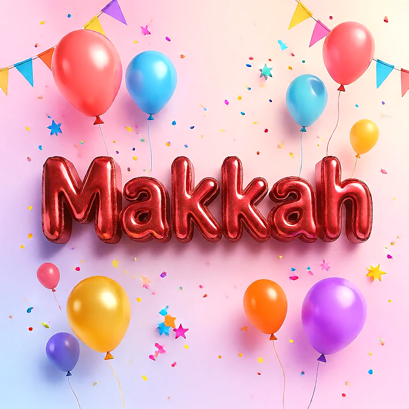 اجمل صور لاسم مكة على شكل بالونات لعيد الميلاد | صورة احتفالية مميزة