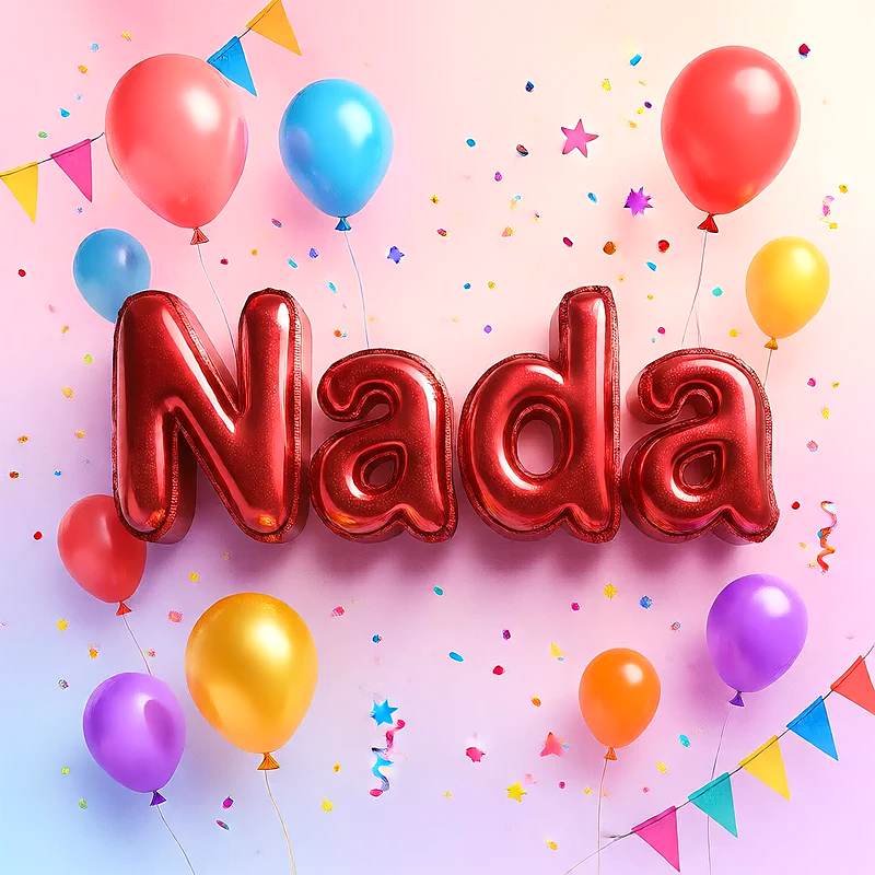 اجمل صور لاسم ندى على شكل بالونات لعيد الميلاد | صورة احتفالية مميزة