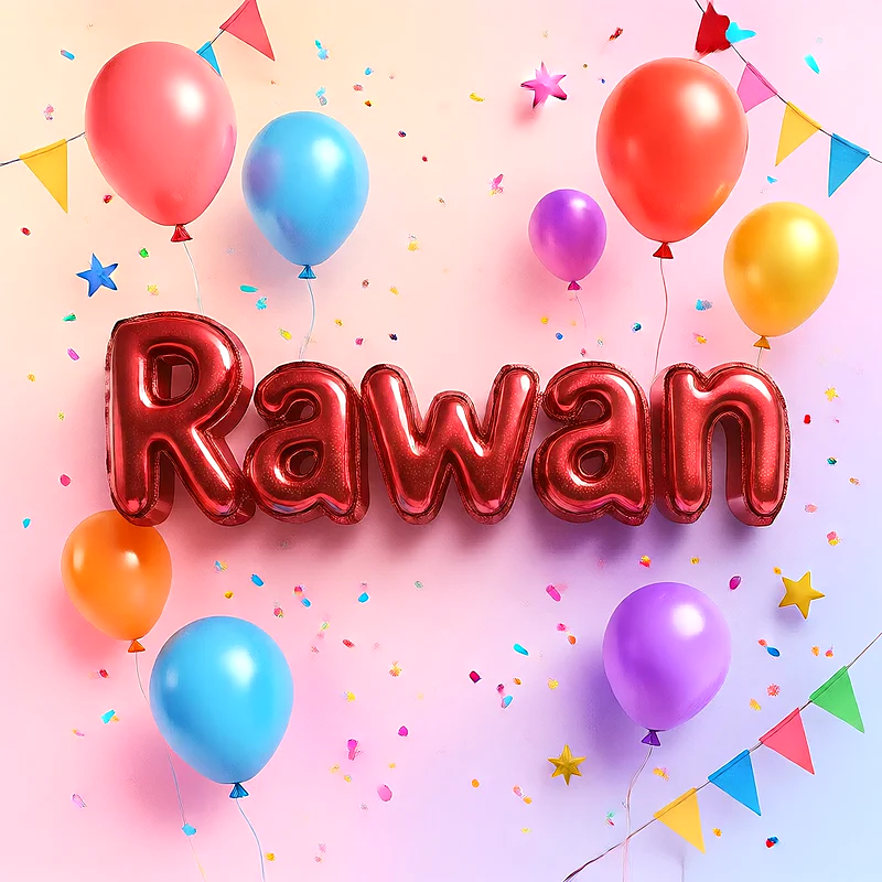 اجمل صور لاسم روان على شكل بالونات لعيد الميلاد | صورة احتفالية مميزة