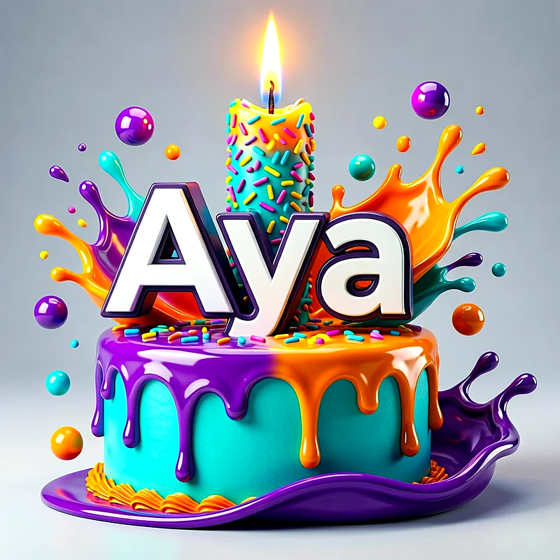 تورتة عيد ميلاد باسم آية - تحميل صورة تورتة عيد ميلاد بالاسم