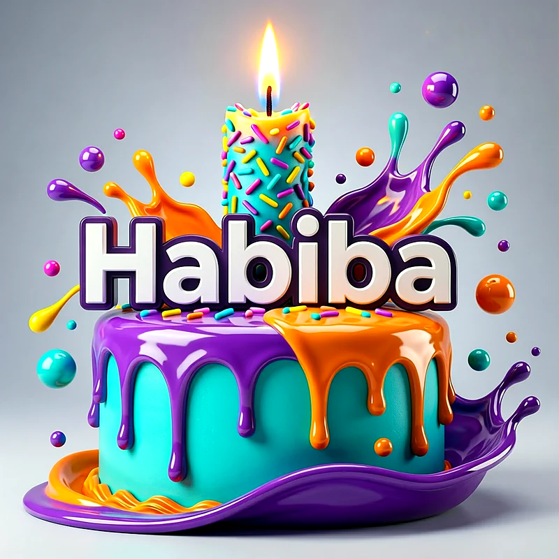 تورتة عيد ميلاد باسم حبيبة - تحميل صورة تورتة عيد ميلاد بالاسم