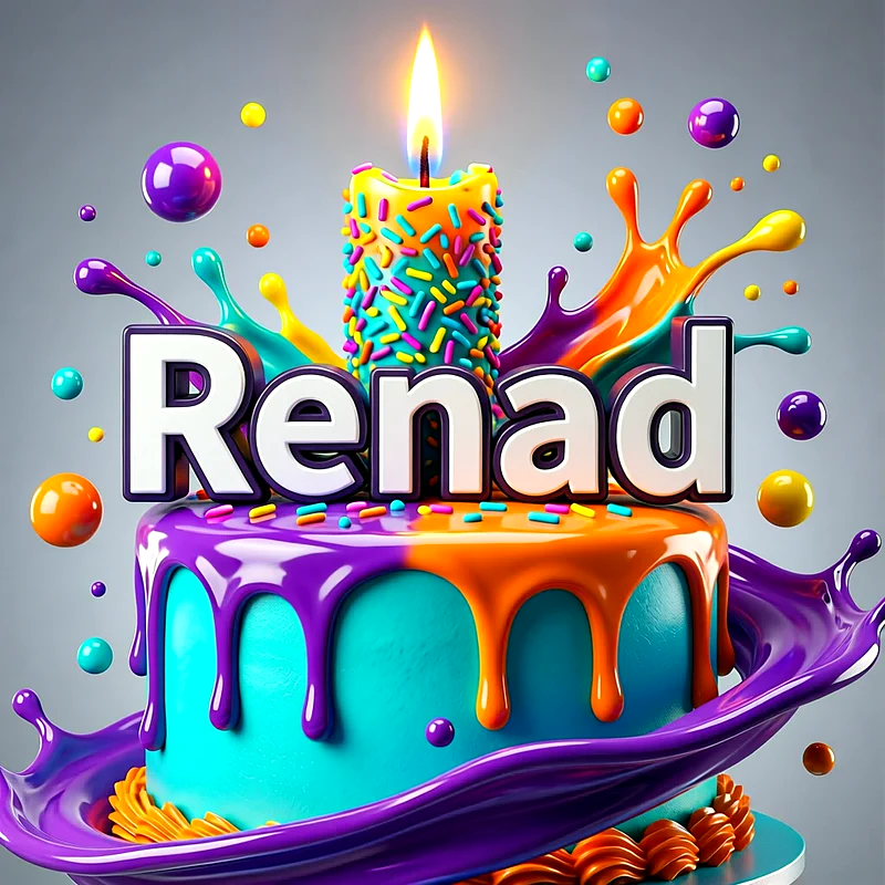 تورتة عيد ميلاد باسم ريناد - تحميل صورة تورتة عيد ميلاد بالاسم