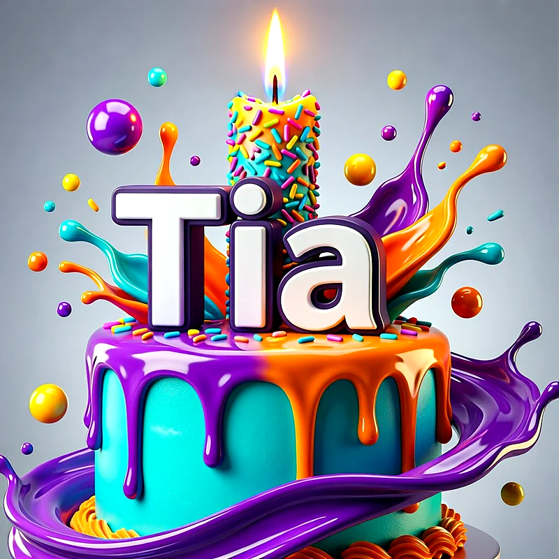 تورتة عيد ميلاد باسم تيا - تحميل صورة تورتة عيد ميلاد بالاسم