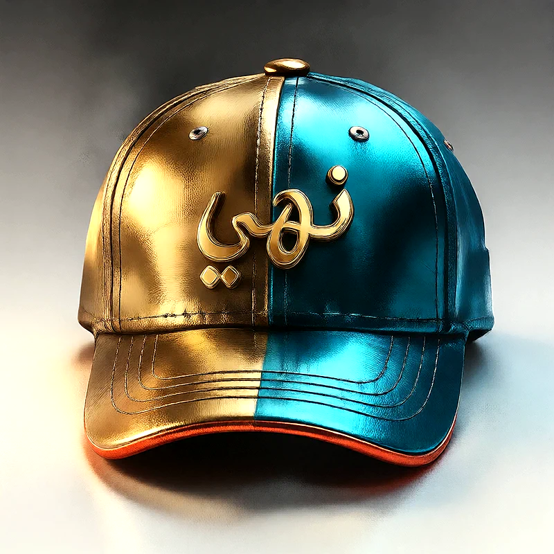 صورة اسم نهى على كاب ذهبي وأزرق فاخر | تصميم 3D احترافي للفيسبوك والواتساب