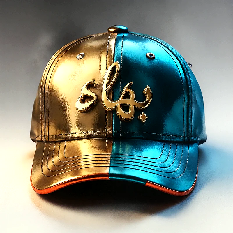 صورة اسم بهاء على كاب ذهبي وأزرق فاخر | تصميم 3D احترافي للفيسبوك والواتساب