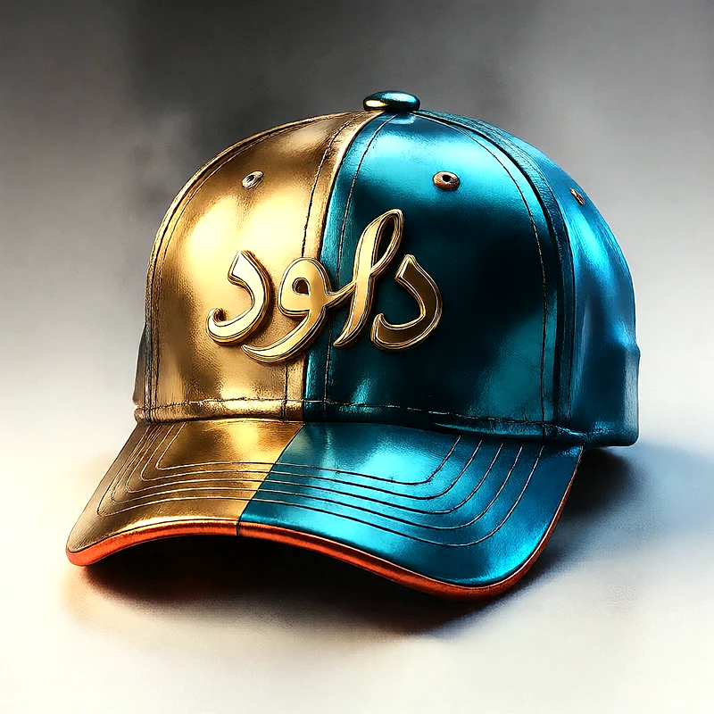 صورة اسم داود على كاب ذهبي وأزرق فاخر | تصميم 3D احترافي للفيسبوك والواتساب