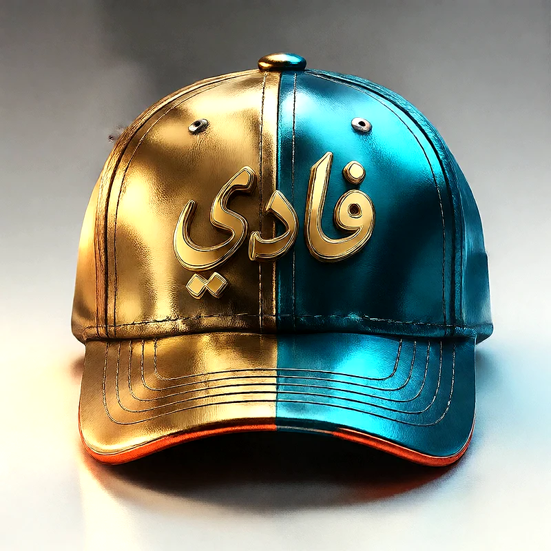 صورة اسم فادي على كاب ذهبي وأزرق فاخر | تصميم 3D احترافي للفيسبوك والواتساب