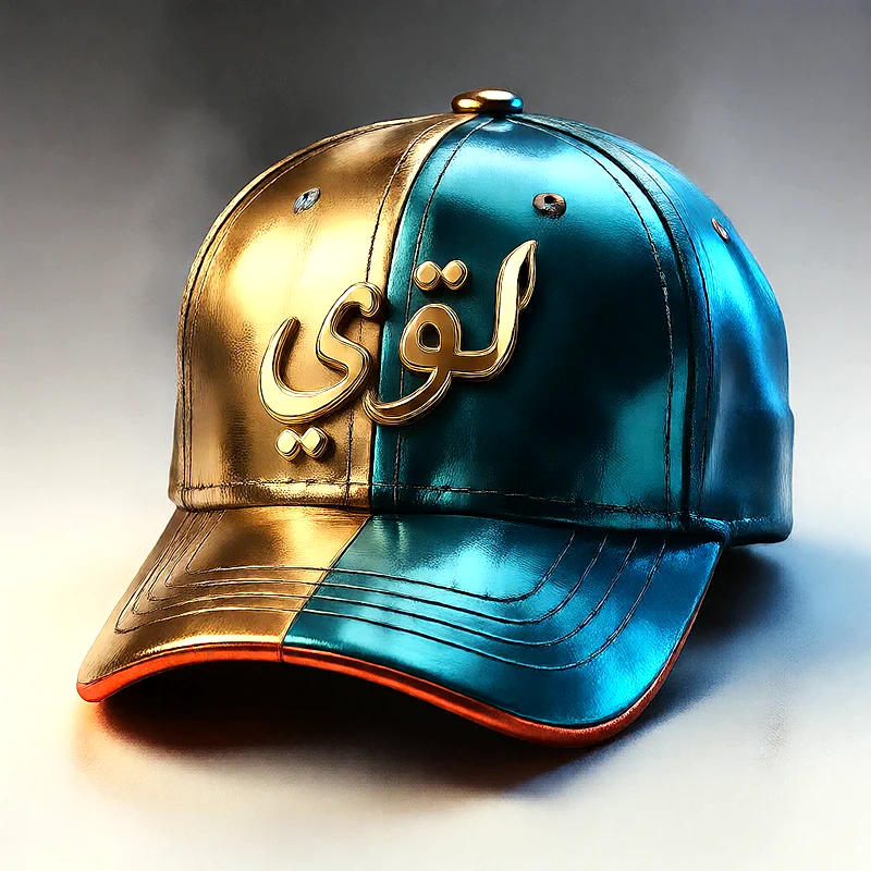 صورة اسم لؤي على كاب ذهبي وأزرق فاخر | تصميم 3D احترافي للفيسبوك والواتساب