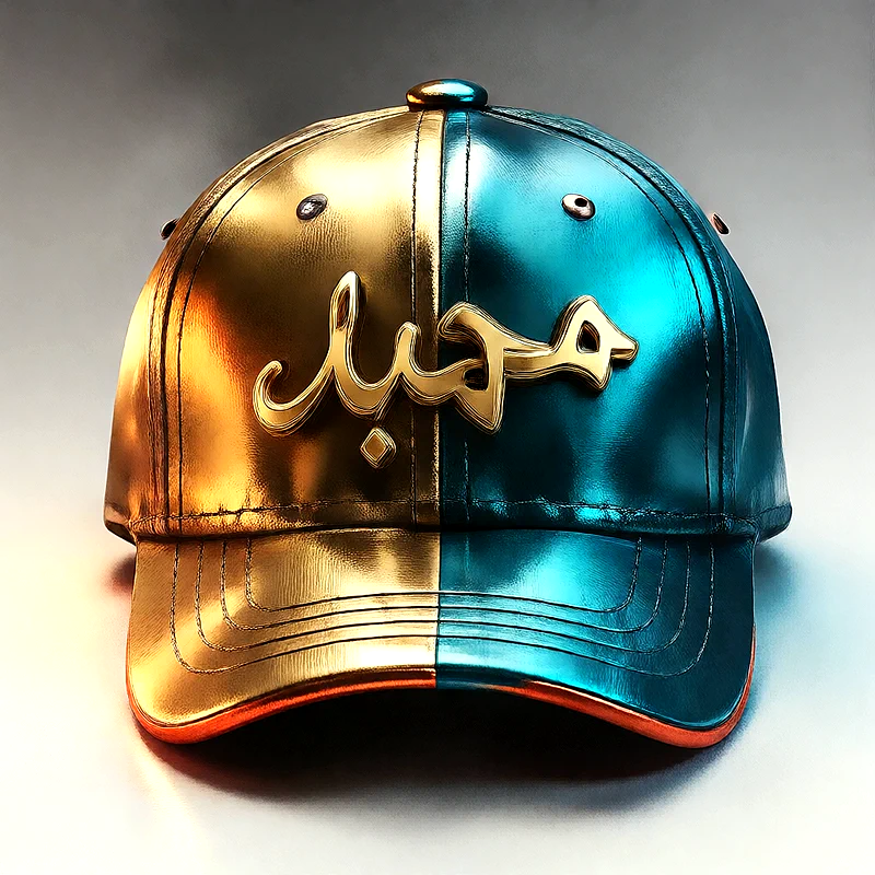 صورة اسم محمد على كاب ذهبي وأزرق فاخر | تصميم 3D احترافي للفيسبوك والواتساب
