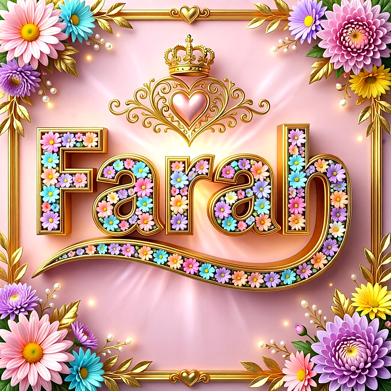 تحميل صورة اسم فرح بالورد والذهب HD - أجمل خلفيات ورمزيات تهنئة بالأسماء