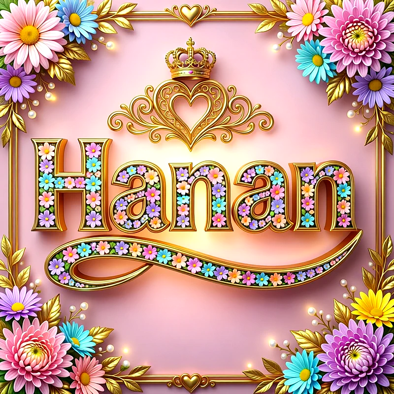تحميل صورة اسم حنان بالورد والذهب HD - أجمل خلفيات ورمزيات تهنئة بالأسماء