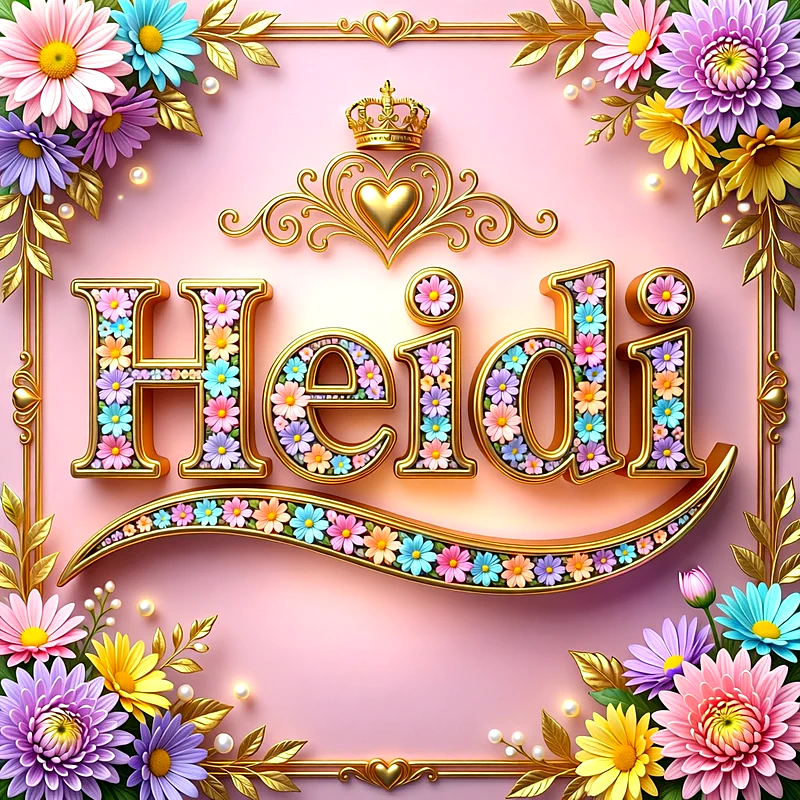 تحميل صورة اسم هايدي بالورد والذهب HD - أجمل خلفيات ورمزيات تهنئة بالأسماء