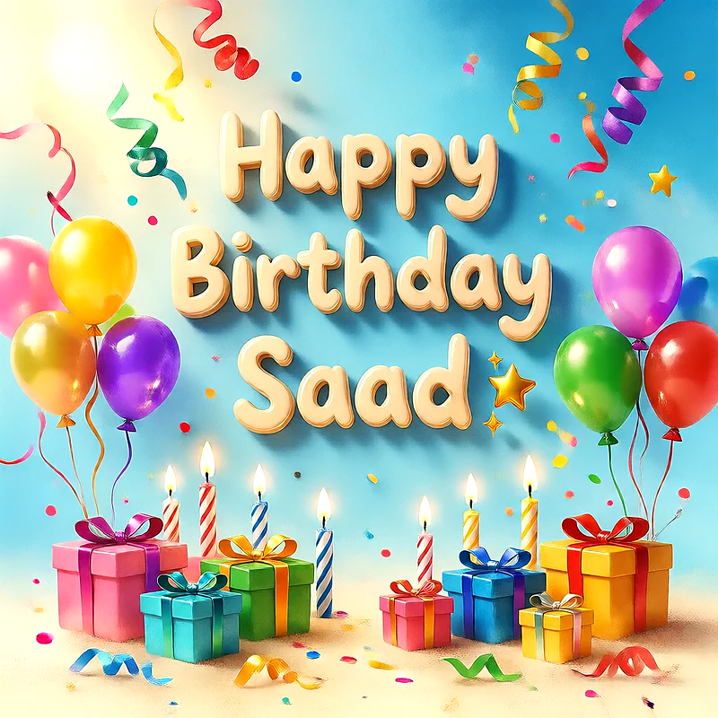 تحميل صورة عيد ميلاد سعيد باسم سعد مجانا للفيسبوك والواتساب والانستقرام وبينتريست