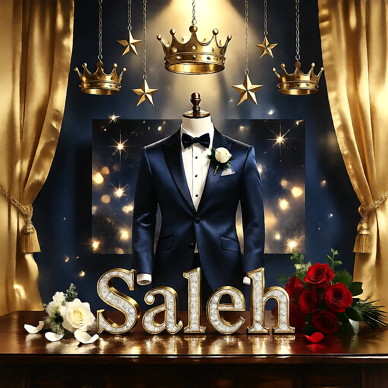 تحميل صورة فرح اوخطوبة باسم صالح بدلة زفاف ملكية للفيسبوك والواتساب