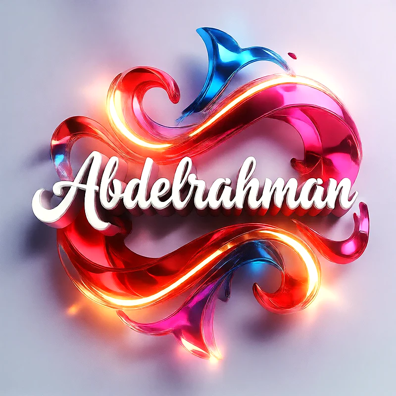 تحميل صورة اسم عبدالرحمن بخط انجليزي أنيق تصميم 3D فاخر للفيسبوك والواتساب