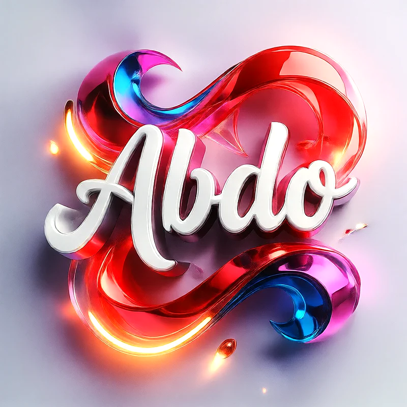 تحميل صورة اسم عبده بخط انجليزي أنيق تصميم 3D فاخر للفيسبوك والواتساب