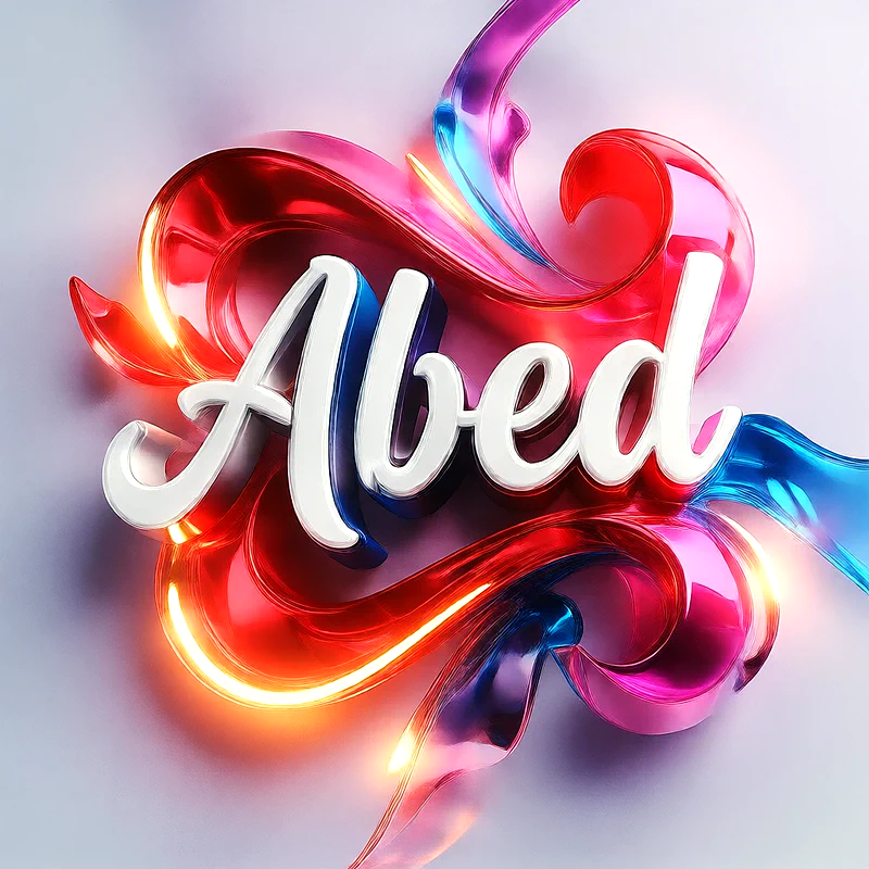 تحميل صورة اسم عابد بخط انجليزي أنيق تصميم 3D فاخر للفيسبوك والواتساب