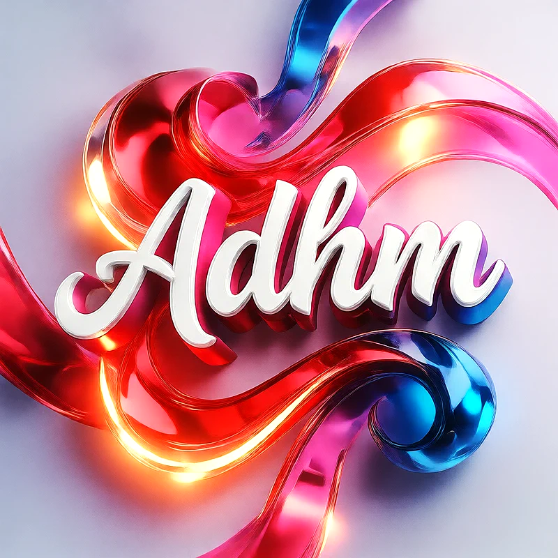 تحميل صورة اسم ادهم بخط انجليزي أنيق تصميم 3D فاخر للفيسبوك والواتساب