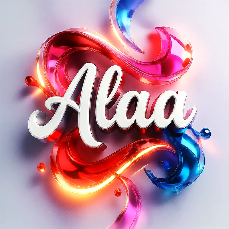 تحميل صورة اسم آلاء بخط انجليزي أنيق تصميم 3D فاخر للفيسبوك والواتساب