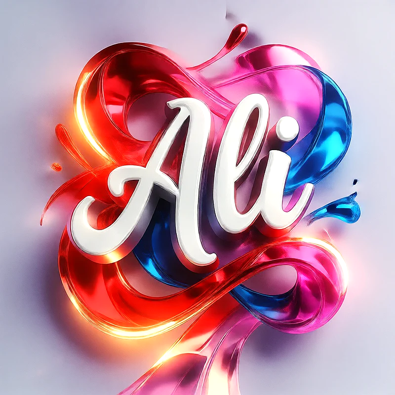 تحميل صورة اسم علي بخط انجليزي أنيق تصميم 3D فاخر للفيسبوك والواتساب