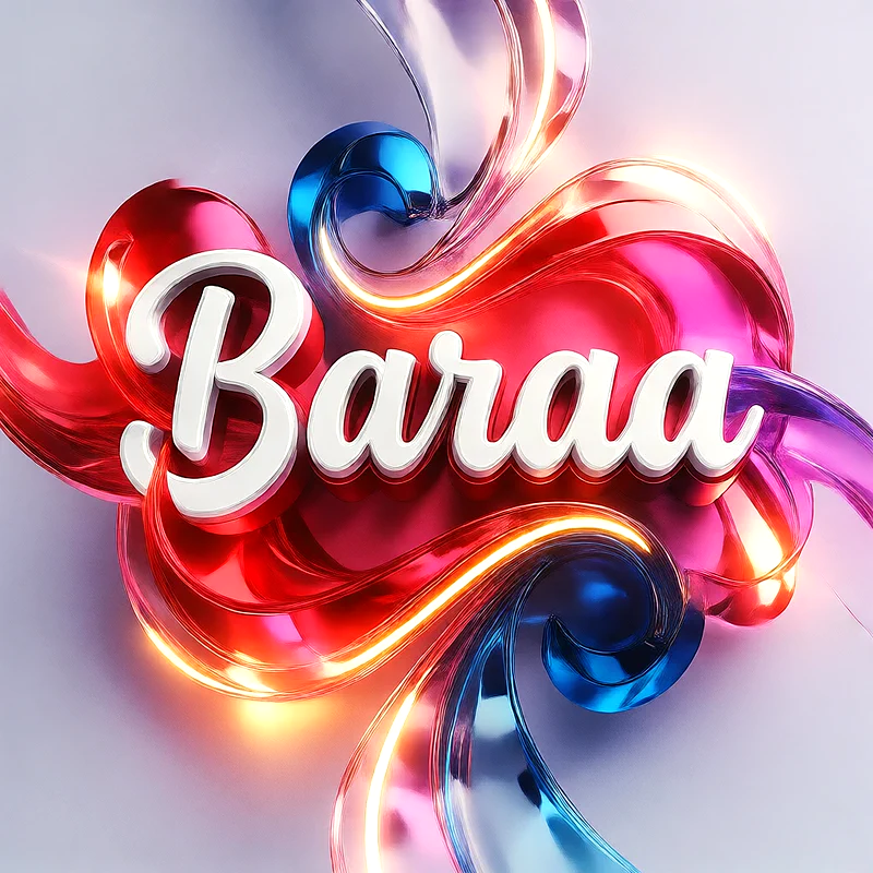 تحميل صورة اسم براء بخط انجليزي أنيق تصميم 3D فاخر للفيسبوك والواتساب
