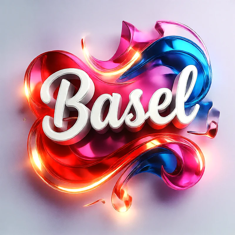 تحميل صورة اسم باسل بخط انجليزي أنيق تصميم 3D فاخر للفيسبوك والواتساب