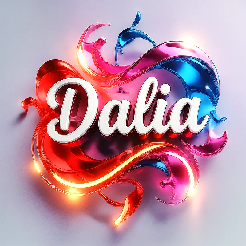 تحميل صورة اسم داليا بخط انجليزي أنيق تصميم 3D فاخر للفيسبوك والواتساب