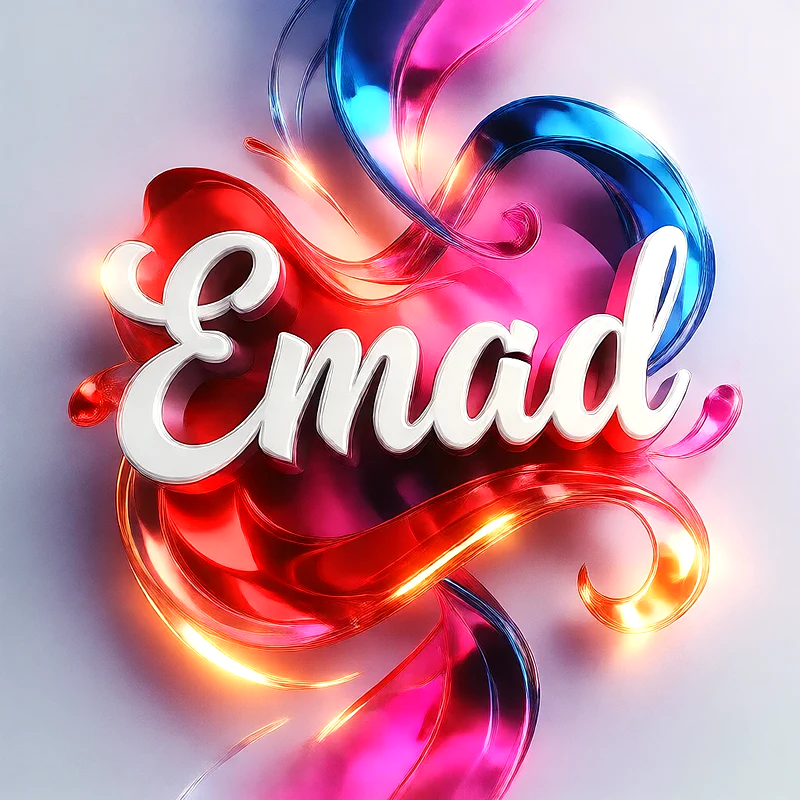 تحميل صورة اسم عماد بخط انجليزي أنيق تصميم 3D فاخر للفيسبوك والواتساب