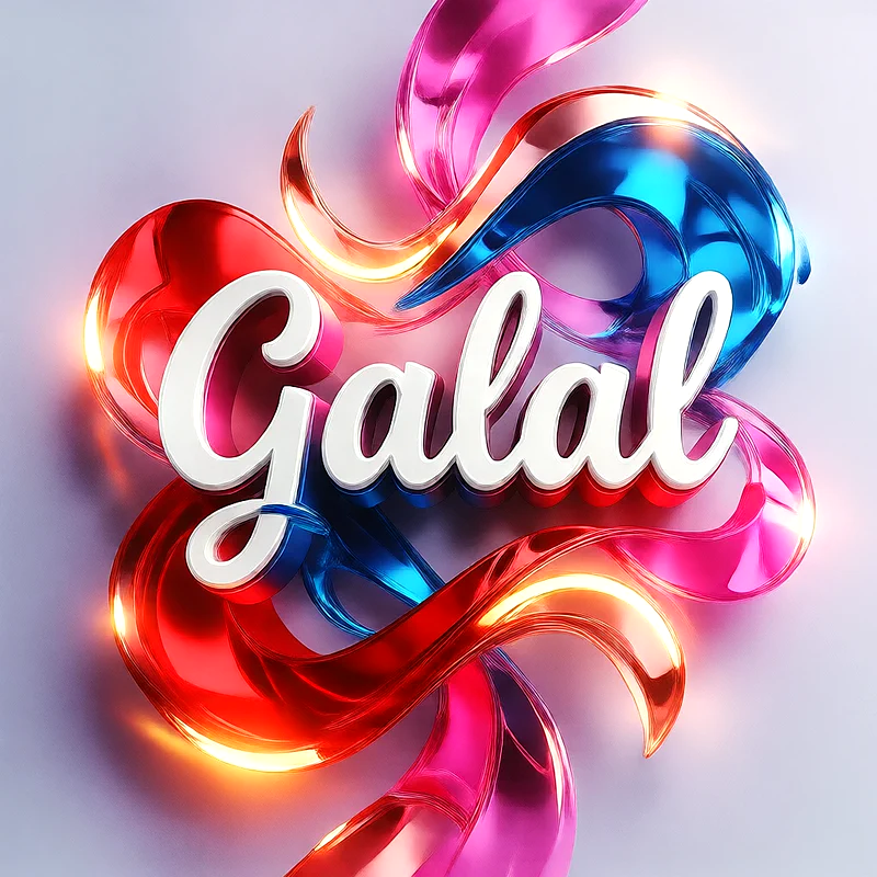 تحميل صورة اسم جلال بخط انجليزي أنيق تصميم 3D فاخر للفيسبوك والواتساب