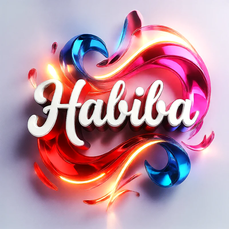 تحميل صورة اسم حبيبة بخط انجليزي أنيق تصميم 3D فاخر للفيسبوك والواتساب