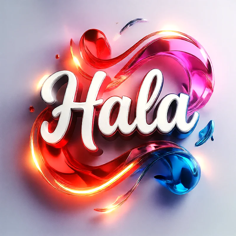 تحميل صورة اسم حلا بخط انجليزي أنيق تصميم 3D فاخر للفيسبوك والواتساب