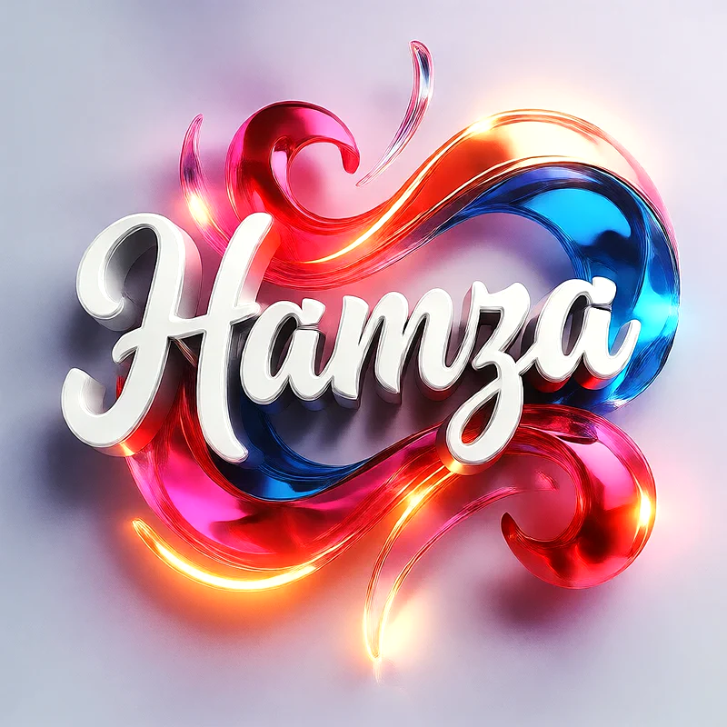 تحميل صورة اسم حمزة بخط انجليزي أنيق تصميم 3D فاخر للفيسبوك والواتساب