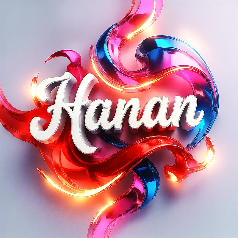 تحميل صورة اسم حنان بخط انجليزي أنيق تصميم 3D فاخر للفيسبوك والواتساب