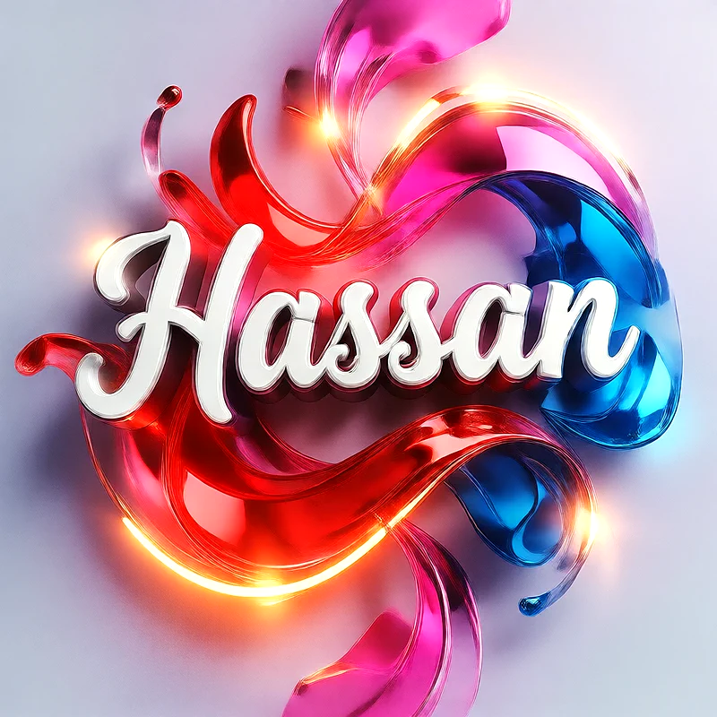 تحميل صورة اسم حسن بخط انجليزي أنيق تصميم 3D فاخر للفيسبوك والواتساب