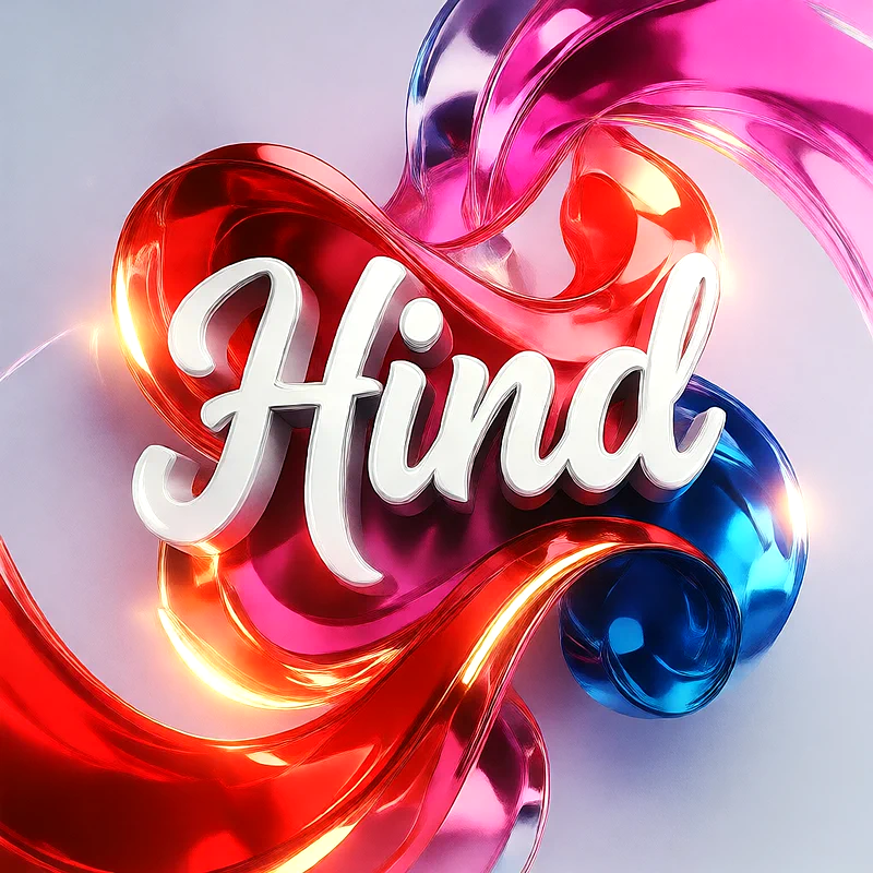 تحميل صورة اسم هند بخط انجليزي أنيق تصميم 3D فاخر للفيسبوك والواتساب