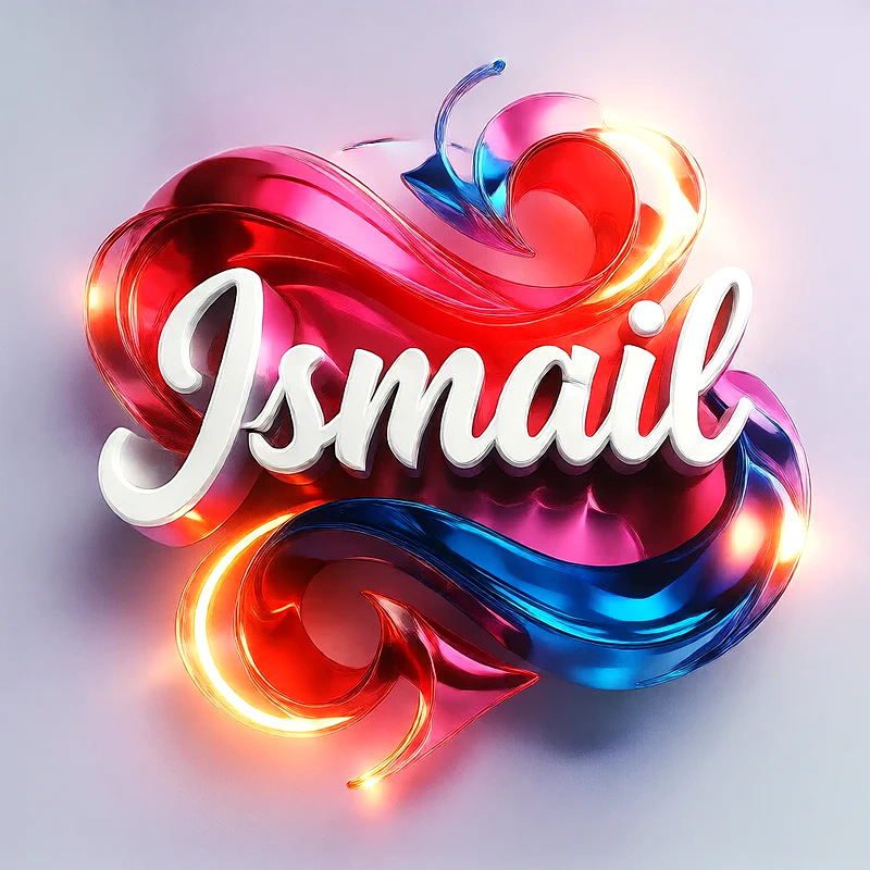 تحميل صورة اسم اسماعيل بخط انجليزي أنيق تصميم 3D فاخر للفيسبوك والواتساب