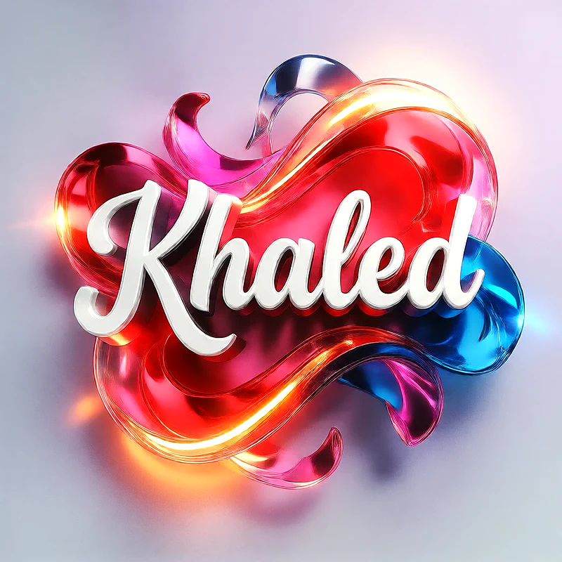 تحميل صورة اسم خالد بخط انجليزي أنيق تصميم 3D فاخر للفيسبوك والواتساب