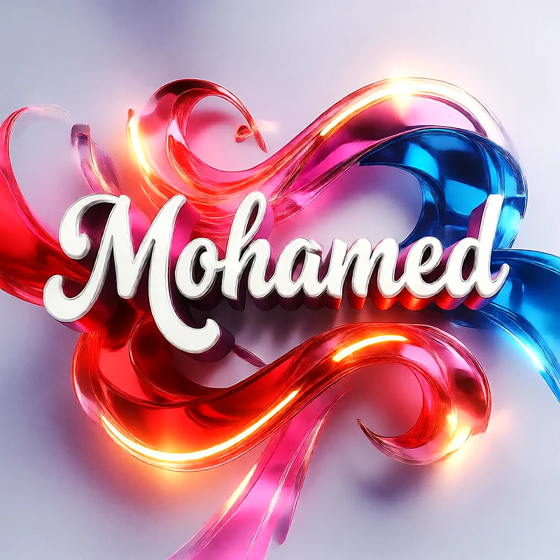 تحميل صورة اسم محمد بخط انجليزي أنيق تصميم 3D فاخر للفيسبوك والواتساب