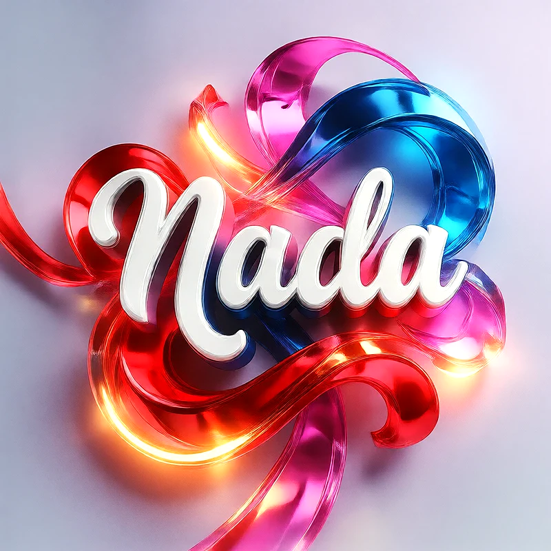 تحميل صورة اسم ندى بخط انجليزي أنيق تصميم 3D فاخر للفيسبوك والواتساب