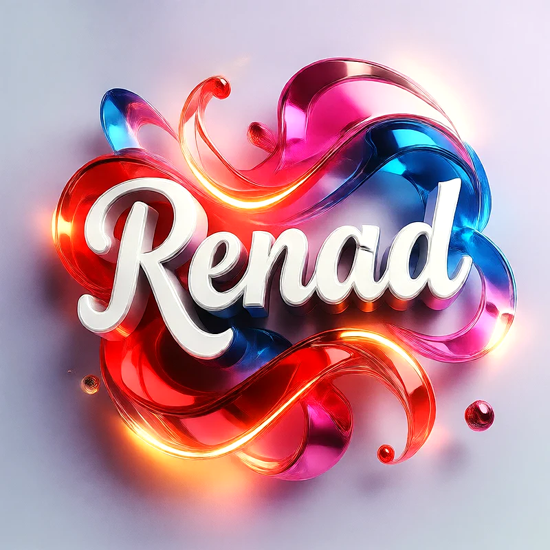 تحميل صورة اسم ريناد بخط انجليزي أنيق تصميم 3D فاخر للفيسبوك والواتساب