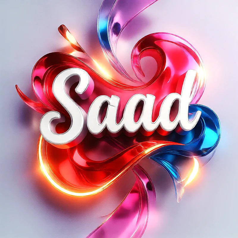 تحميل صورة اسم سعد بخط انجليزي أنيق تصميم 3D فاخر للفيسبوك والواتساب