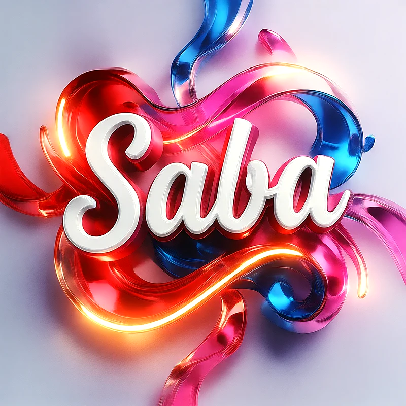 تحميل صورة اسم صبا بخط انجليزي أنيق تصميم 3D فاخر للفيسبوك والواتساب