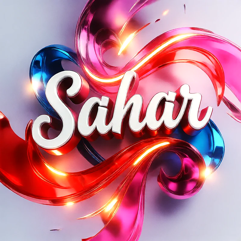 تحميل صورة اسم سحر بخط انجليزي أنيق تصميم 3D فاخر للفيسبوك والواتساب